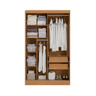 Guarda-Roupa Solteiro 2 Portas de Correr 2 Gavetas MDP Canela e Off Withe 200x120,5x53 Dormitório Bigger Lots Kappesberg