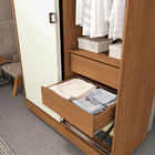 Guarda-Roupa Solteiro 2 Portas de Correr 2 Gavetas MDP Canela e Off Withe 200x120,5x53 Dormitório Bigger Lots Kappesberg