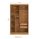 Guarda-Roupa Solteiro 2 Portas de Correr 2 Gavetas MDP Canela e Off Withe 200x120,5x53 Dormitório Bigger Lots Kappesberg