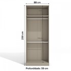 Guarda-roupa Solteiro 2 Portas Modulado Conect L562 - Kappesb