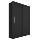 Guarda Roupa Solteiro 2 Portas Preto New Glass Caemmun
