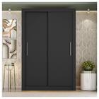 Guarda Roupa Solteiro 2 Portas Preto New Glass Caemmun