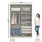 Guarda Roupa Solteiro 2 Portas Seletto  Areia Hp