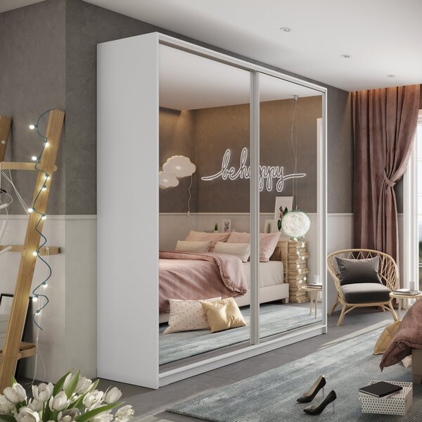 Guarda Roupa Solteiro 2 Portas Terrazo Mdf Bp Yescasa Branco