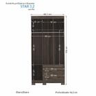 Guarda Roupa Solteiro 3 Porta 2 Gavetas Star 3.2 Com Pés - Pr