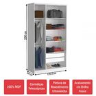 Guarda-roupa Solteiro 3 Portas 100% Mdf 973 Branco - Foscarini