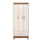 Guarda Roupa Solteiro 3 Portas 1 Gaveta 75 Cm Amêndola Off Wh
