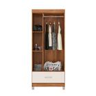 Guarda Roupa Solteiro 3 Portas 1 Gaveta 75 Cm Amêndola Off Wh
