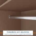 Guarda-roupa Solteiro 3 Portas 200x136cm Aston Yescasa Havana