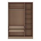 Guarda-roupa Solteiro 3 Portas 200x136cm Aston Yescasa Havana