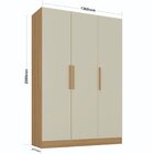 Guarda-roupa Solteiro 3 Portas 200x136cm Aston Yescasa Olmo I
