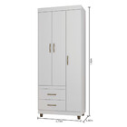 Guarda Roupa Solteiro 3 Portas 2 Gavetas 2232-50 Araplac