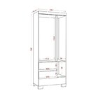 Guarda-roupa Solteiro 3 Portas 2 Gavetas 3 Prateleiras 1 Cabi