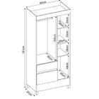 Guarda Roupa Solteiro 3 Portas 2 Gavetas 3 Prateleiras Wind