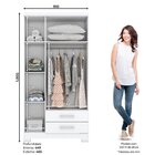Guarda Roupa Solteiro 3 Portas 2 Gavetas Açaí Branco