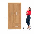 Guarda Roupa Solteiro 3 Portas 2 Gavetas Alice  Cinamomo
