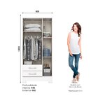 Guarda-roupa Solteiro 3 Portas 2 Gavetas Alvorada Henn Branco