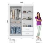 Guarda Roupa Solteiro 3 Portas 2 Gavetas B59 Briz