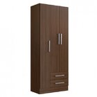 Guarda-roupa Solteiro 3 Portas 2 Gavetas Basic  Cacau Brilho