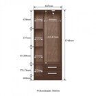 Guarda-roupa Solteiro 3 Portas 2 Gavetas Basic  Cacau Brilho