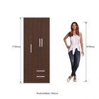 Guarda-roupa Solteiro 3 Portas 2 Gavetas Basic  Cacau Brilho