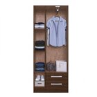 Guarda-roupa Solteiro 3 Portas 2 Gavetas Basic  Cacau Brilho