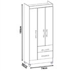 Guarda Roupa Solteiro 3 Portas 2 Gavetas Brasilia  Canelato R