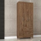 Guarda Roupa Solteiro 3 Portas 2 Gavetas Brasilia  Mocaccino