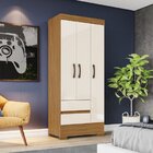 Guarda Roupa Solteiro 3 Portas 2 Gavetas Bs05 Briz Nature/off