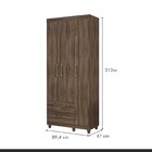 Guarda Roupa Solteiro 3 Portas 2 Gavetas Canadá Conquista Móv