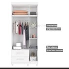 Guarda-roupa Solteiro 3 Portas 2 Gavetas Canadá Plus Branco