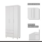 Guarda-roupa Solteiro 3 Portas 2 Gavetas Canadá Plus Branco