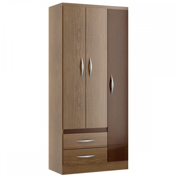 Guarda-roupa Solteiro 3 Portas 2 Gavetas Carvalho/imbuia 2073