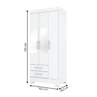 Guarda-roupa Solteiro 3 Portas 2 Gavetas Com Espelho Branco/b