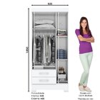 Guarda-roupa Solteiro 3 Portas 2 Gavetas Com Espelho Branco/r