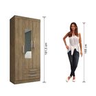 Guarda-roupa Solteiro 3 Portas 2 Gavetas Com Espelho Rp2320/e