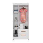 Guarda Roupa Solteiro 3 Portas 2 Gavetas Com Pés Lite Branco
