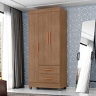 Guarda Roupa Solteiro 3 Portas 2 Gavetas Com Pés Lite Carvalh
