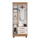 Guarda Roupa Solteiro 3 Portas 2 Gavetas Com Pés Lite Nature/