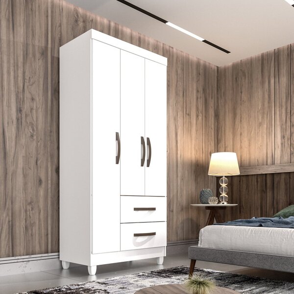 Guarda Roupa Solteiro 3 Portas 2 Gavetas Cometa Sallêto Móvei