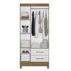 Guarda-roupa Solteiro 3 Portas 2 Gavetas E Pés Lima Naturale/