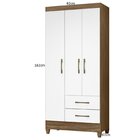 Guarda-roupa Solteiro 3 Portas 2 Gavetas E Pés Lima Naturale/