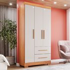 Guarda-roupa Solteiro 3 Portas 2 Gavetas Estrela Premium Cina