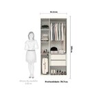 Guarda Roupa Solteiro 3 Portas 2 Gavetas Flex Color Papoulas