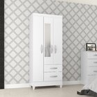 Guarda Roupa Solteiro 3 Portas 2 Gavetas Fortaleza  Branco