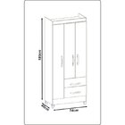 Guarda Roupa Solteiro 3 Portas 2 Gavetas Fortaleza  Canelato