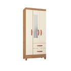 Guarda Roupa Solteiro 3 Portas 2 Gavetas Fortaleza  Canelato