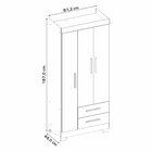 Guarda-roupa Solteiro 3 Portas 2 Gavetas Freijo Trend / Branc