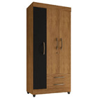 Guarda Roupa Solteiro 3 Portas 2 Gavetas Lion - Móveis Leão -