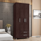 Guarda Roupa Solteiro 3 Portas 2 Gavetas Louise Castanho - Mo